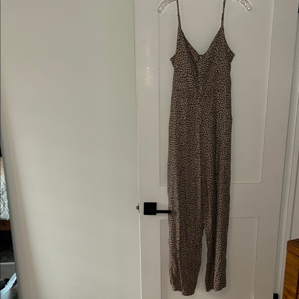 Blue Rain Cheetah Print Jumpsuit Wide Leg Relaxed Fit